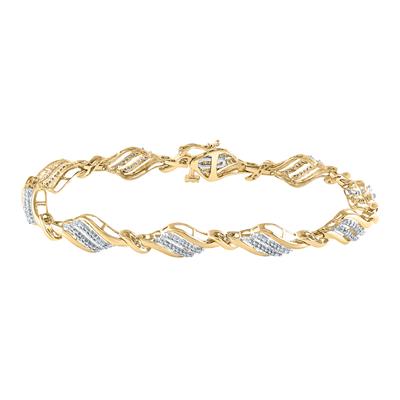 10K YELLOW GOLD ROUND DIAMOND FASHION BRACELET 1/2 CTTW Yumna Jewelers