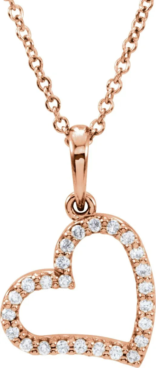 14K Rose 1/10 CTW Natural Diamond 16" Necklace 85863:102:P