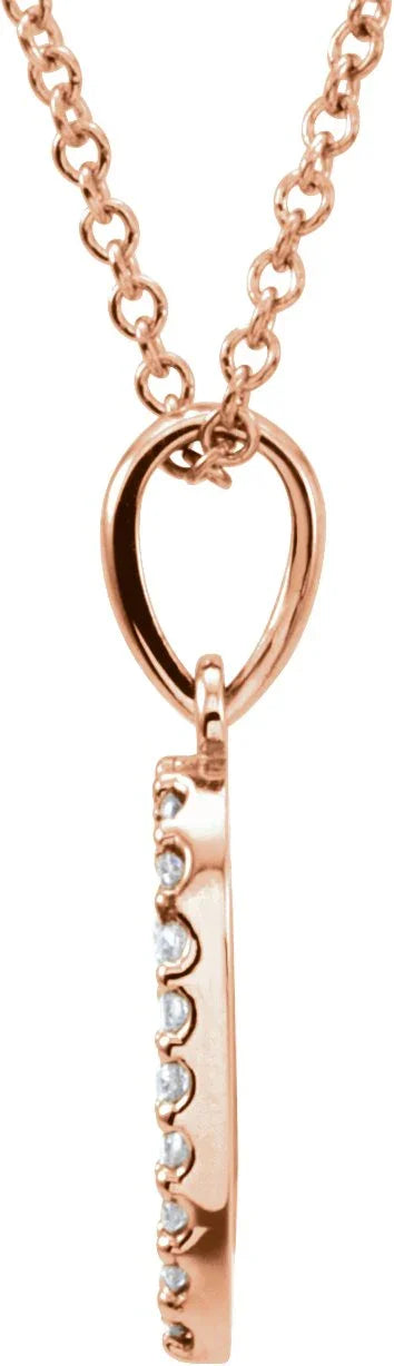 14K Rose 1/10 CTW Natural Diamond 16" Necklace 85863:102:P