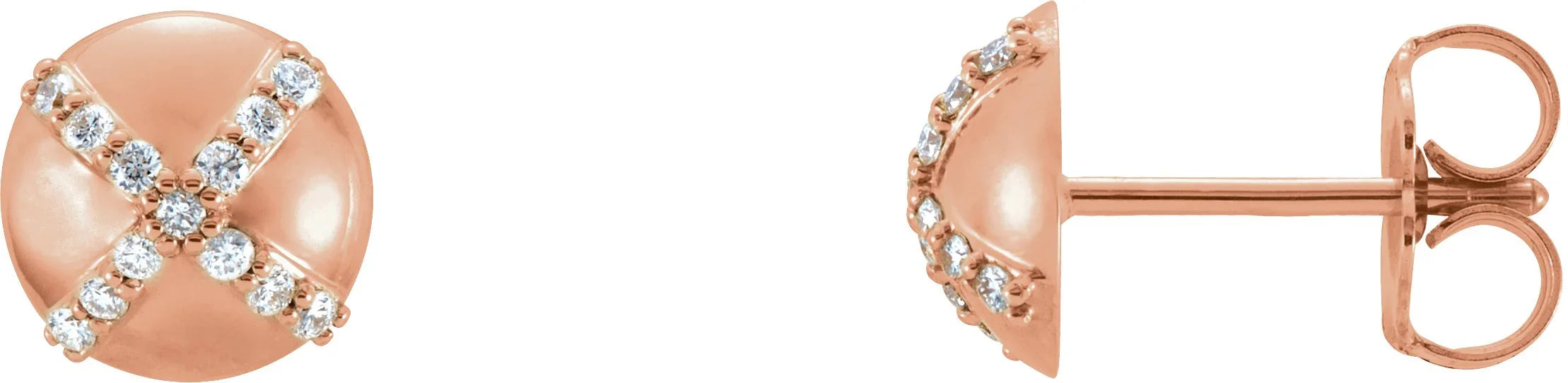 14K Rose 1/8 CTW Natural Diamond Earrings 86193:6009:P