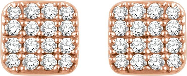14K Rose 1/5 CTW Natural Diamond Cluster Earrings 651834:60002:P
