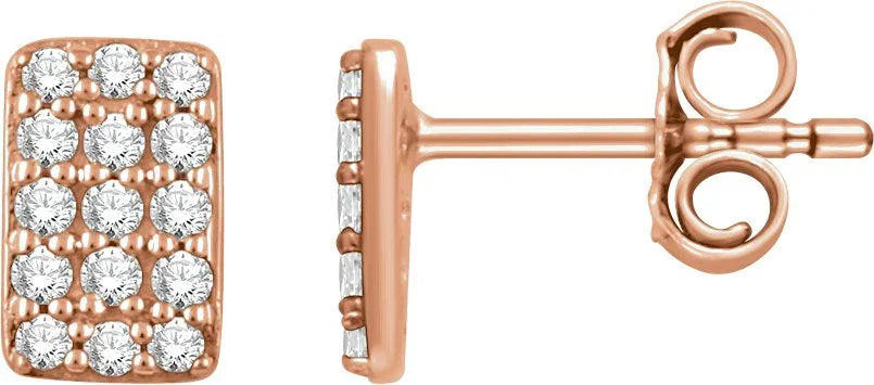 14K Rose 1/5 CTW Natural Diamond Cluster Earrings 651837:60002:P