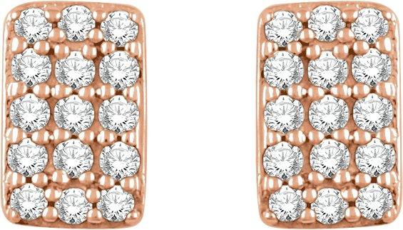 14K Rose 1/5 CTW Natural Diamond Cluster Earrings 651837:60002:P