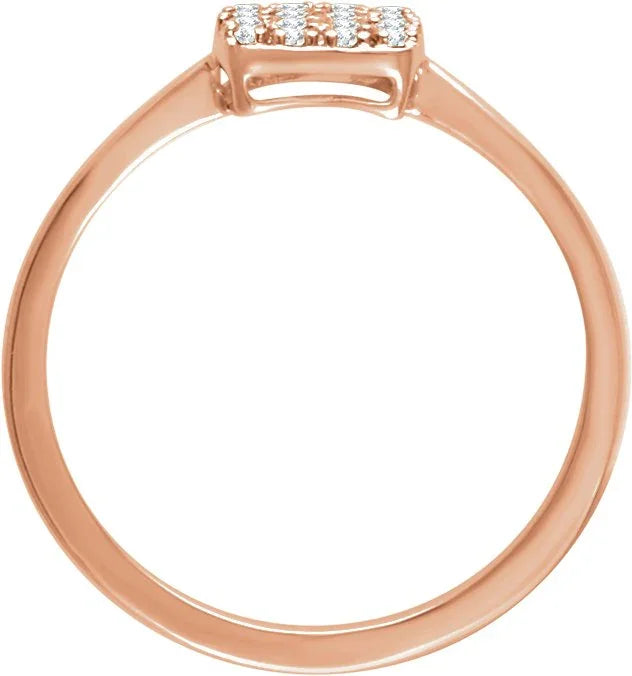 14K Rose 1/6 CTW Natural Diamond Cluster Ring 651836:60002:P