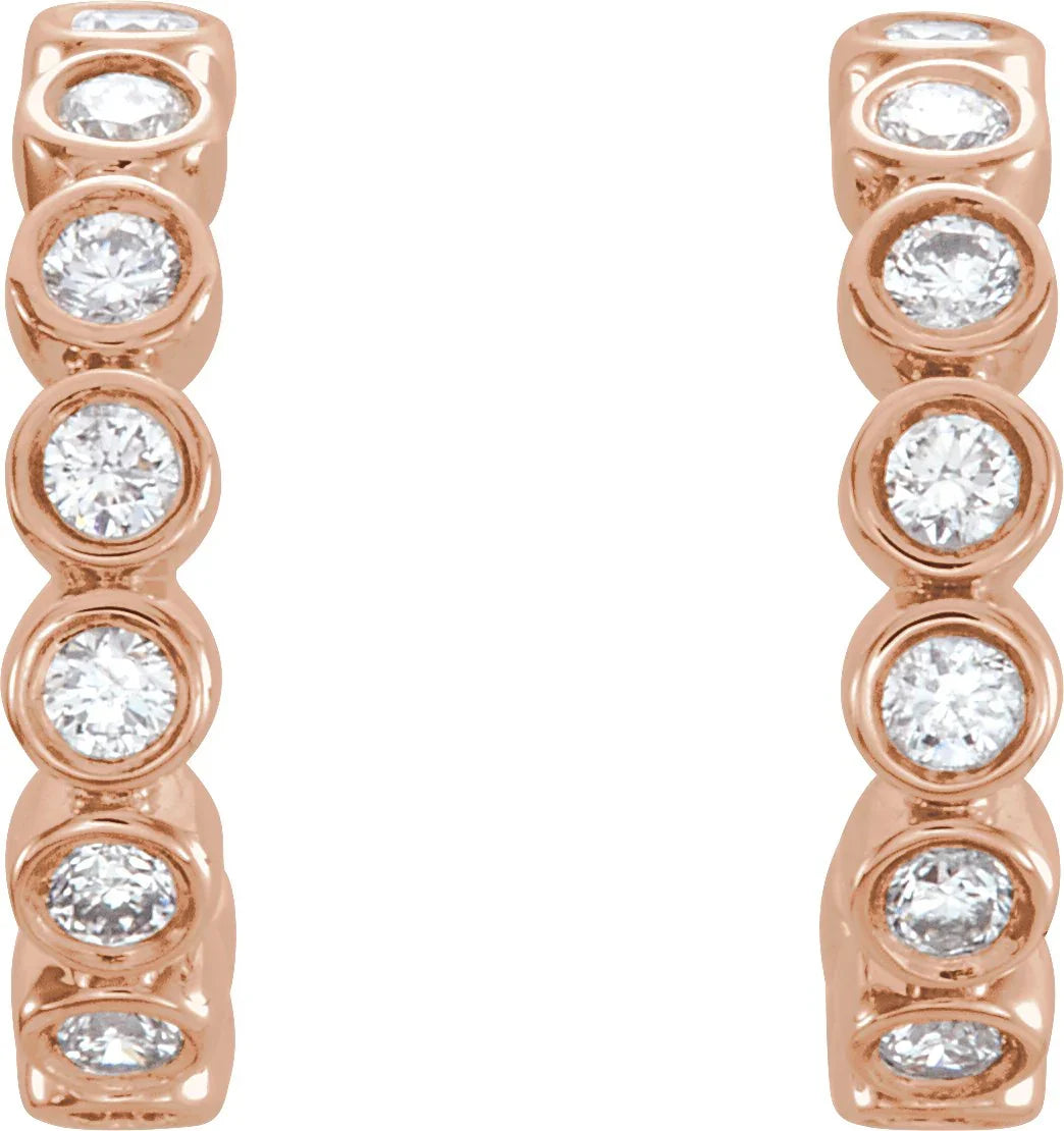14K Rose 1/4 CTW Natural Diamond Huggie Earrings 86442:607:P