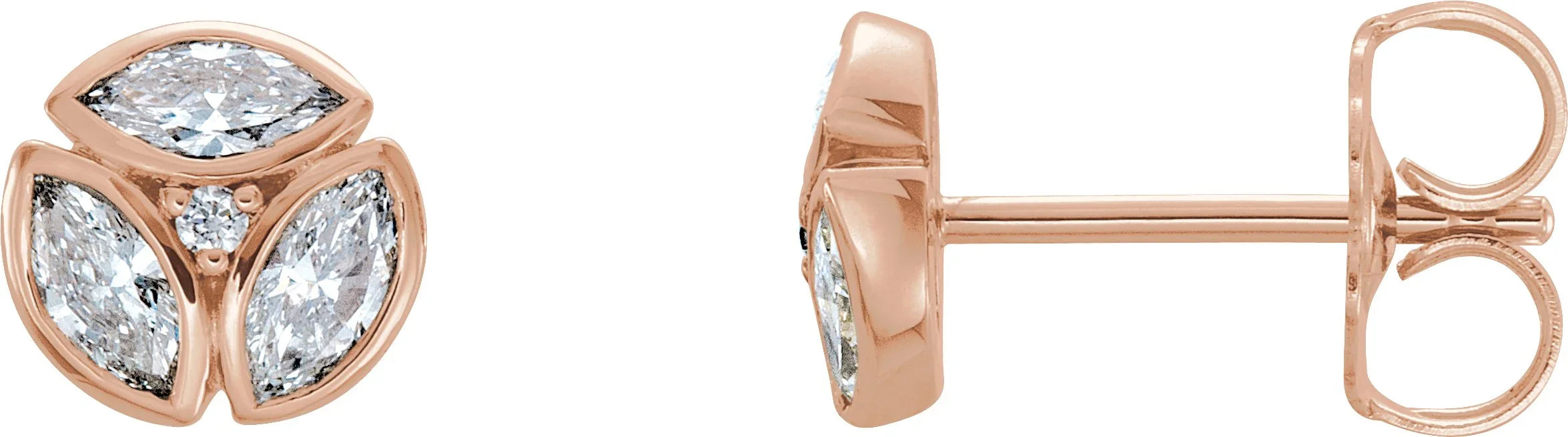 Rose Gold Earrings | 1/2 CTW Diamond Earrings | Yumna Jewelers