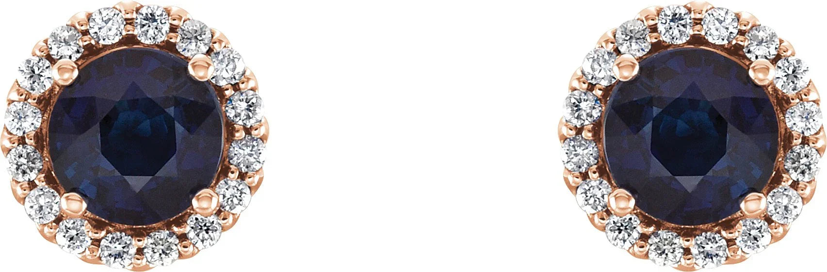 1/8 CTW Diamond Sapphire Earrings | Yumna Jewelers