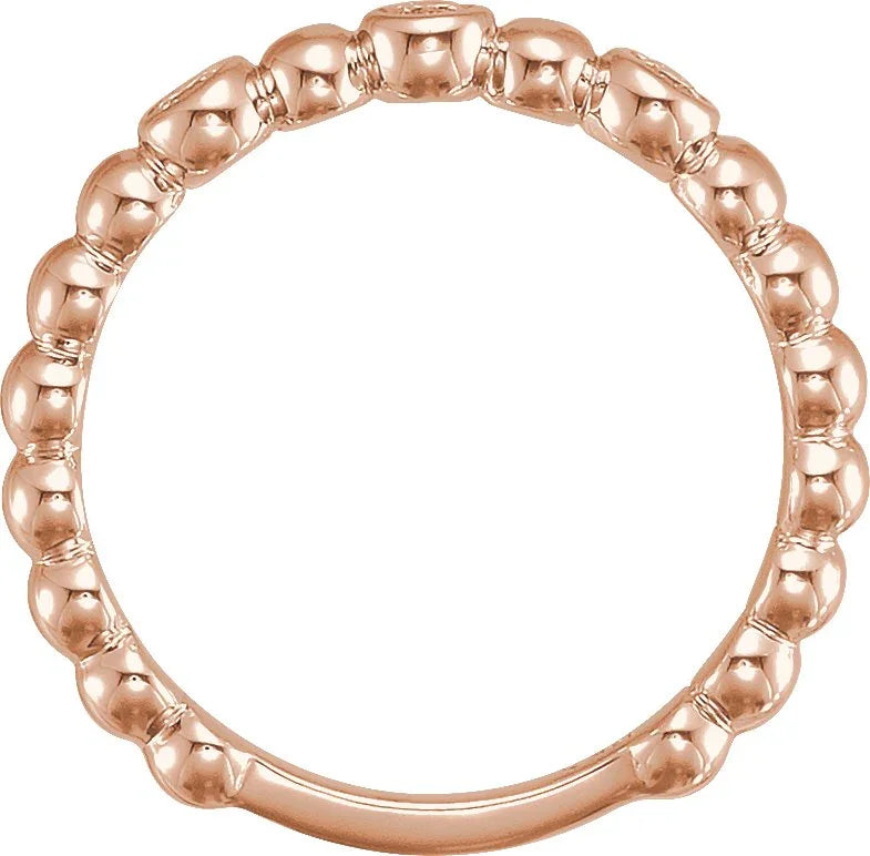 14K Rose 1/8 CTW Natural Diamond Beaded Ring 123270:602:P