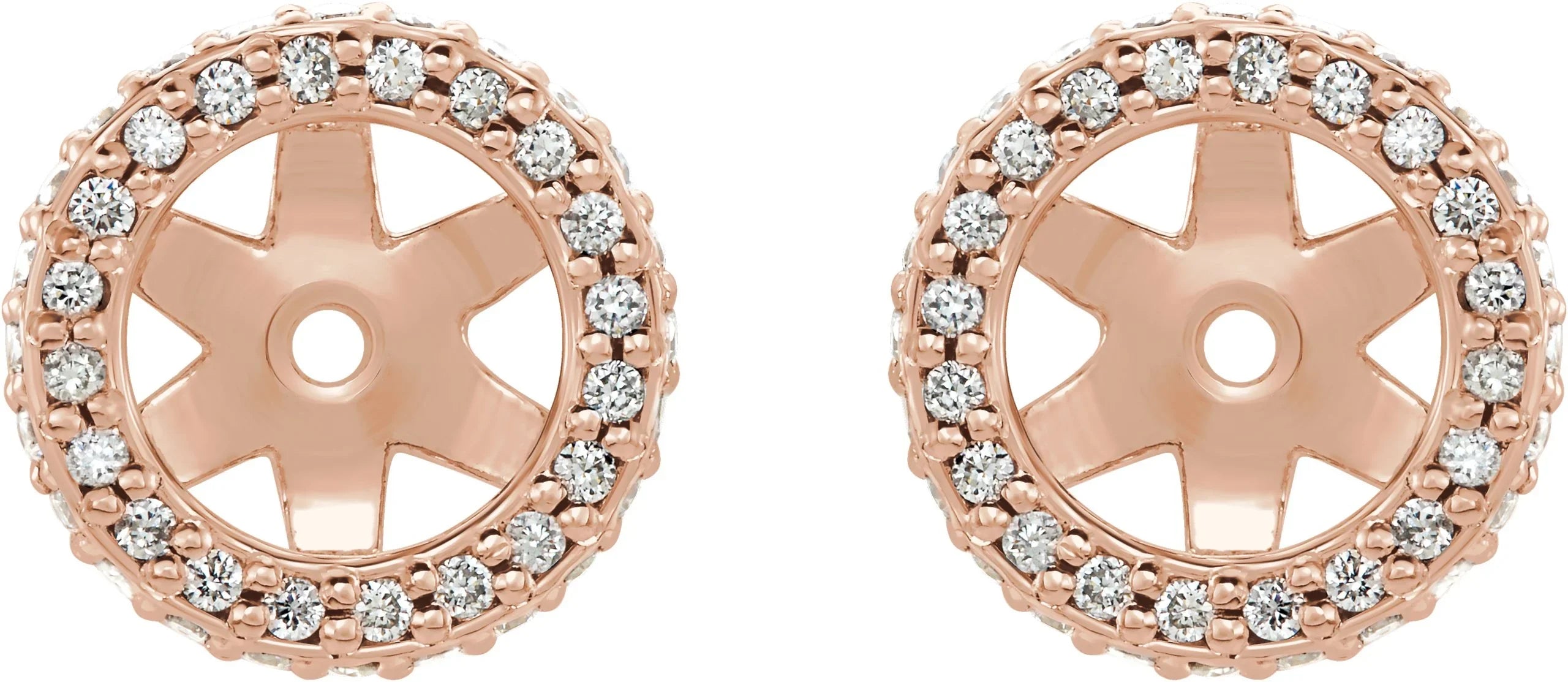 14K Rose 1/5 CTW Natural Diamond Earrings Jacket 86627:618:P