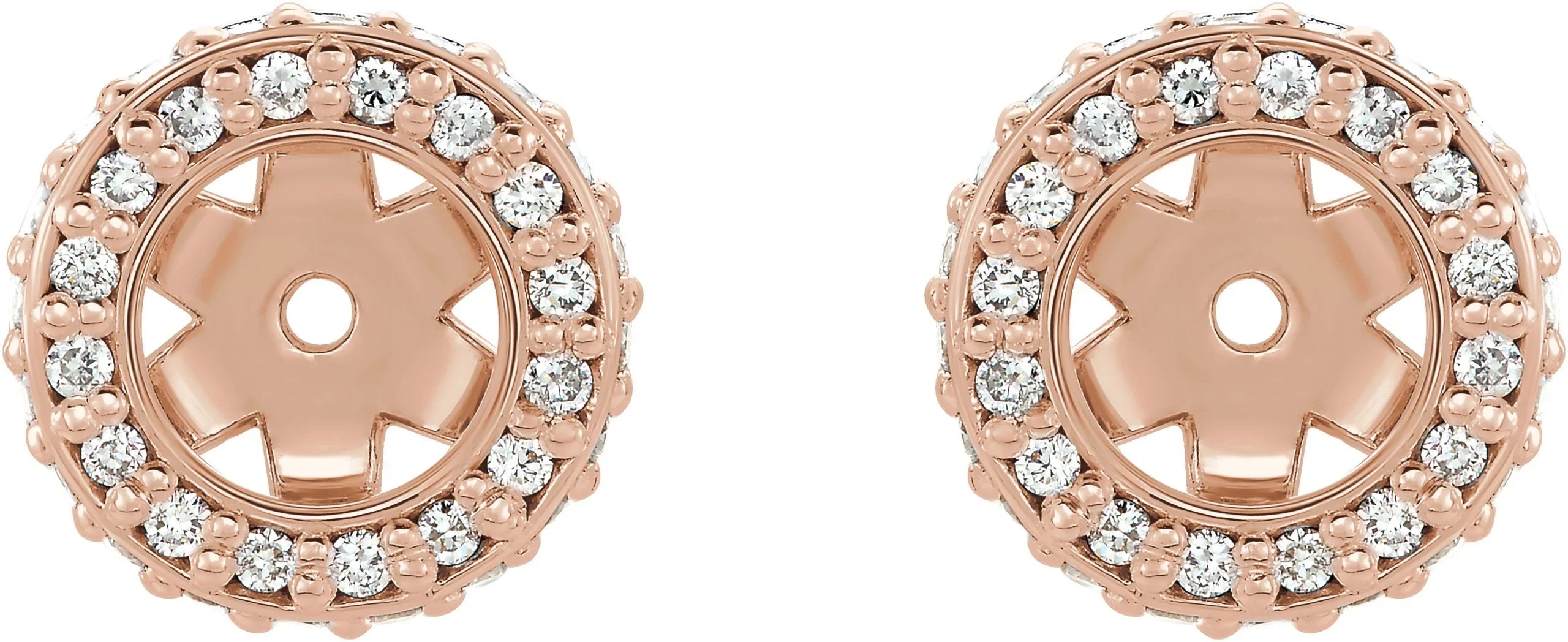 14K Rose 1/5 CTW Natural Diamond Earrings Jacket 86627:610:P