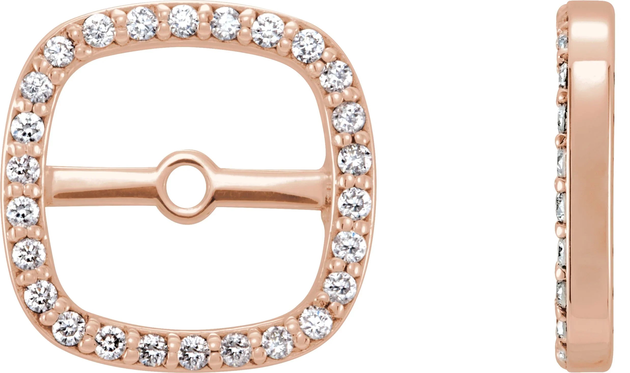 14K Rose .08 CTW Natural Diamond Halo-Style Earring Jackets 85849:60008:P