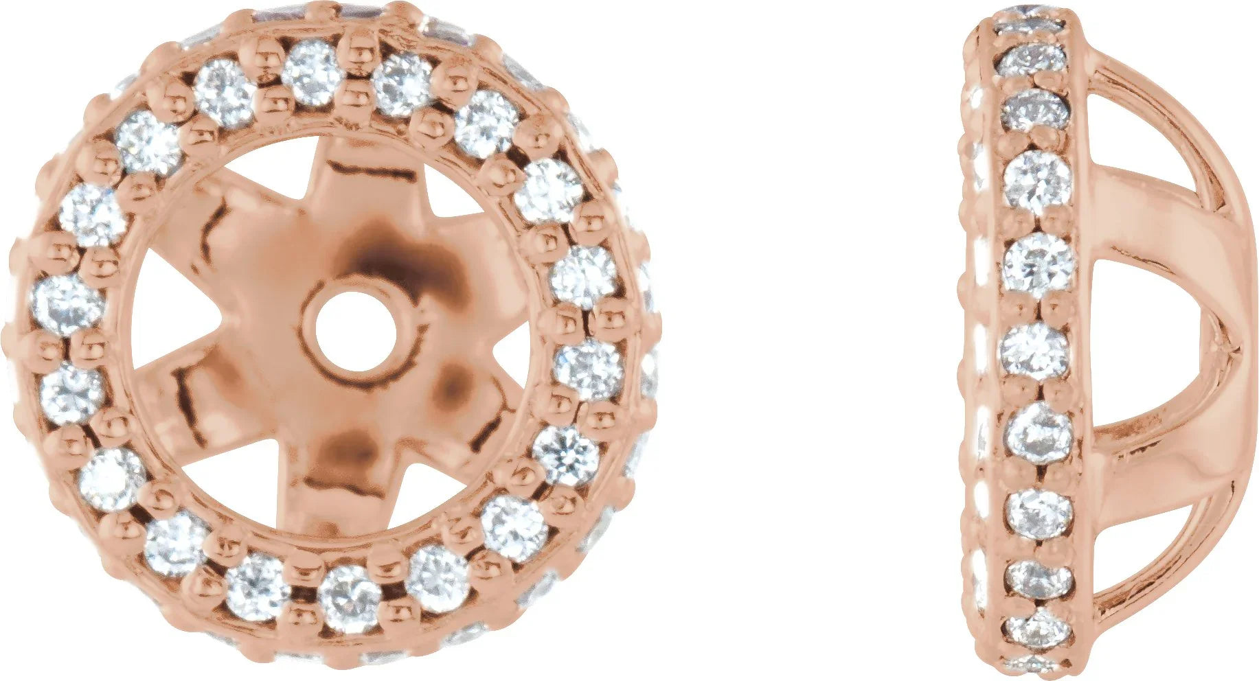 14K Rose 1/5 CTW Natural Diamond Earrings Jacket 86627:610:P