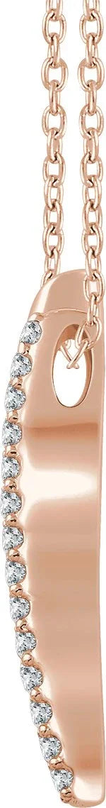 14K Rose 1/5 CTW Natural Diamond Bar 16-18" Necklace 652346:60002:P