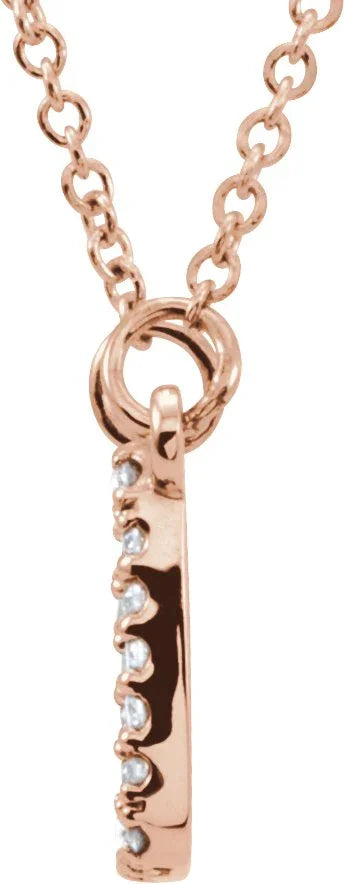 14K Rose 1/10 CTW Natural Diamond 16" Necklace 85862:102:P