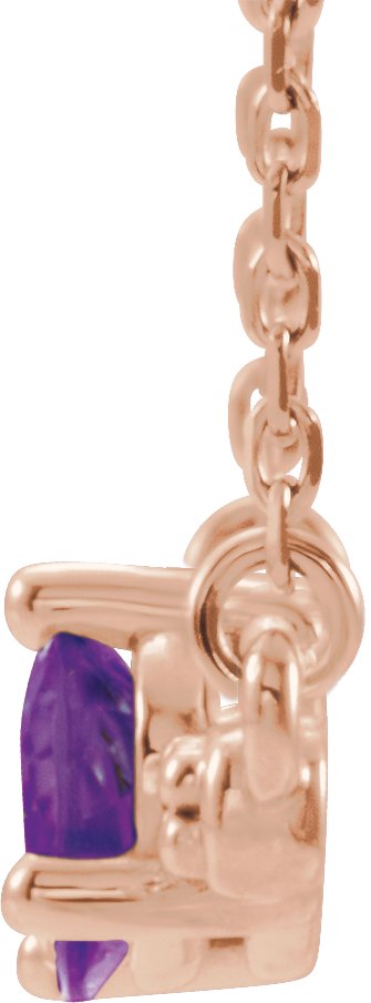 14K Rose Natural Amethyst & 1/8 CTW Natural Diamond 18" Necklace 86812:692:P