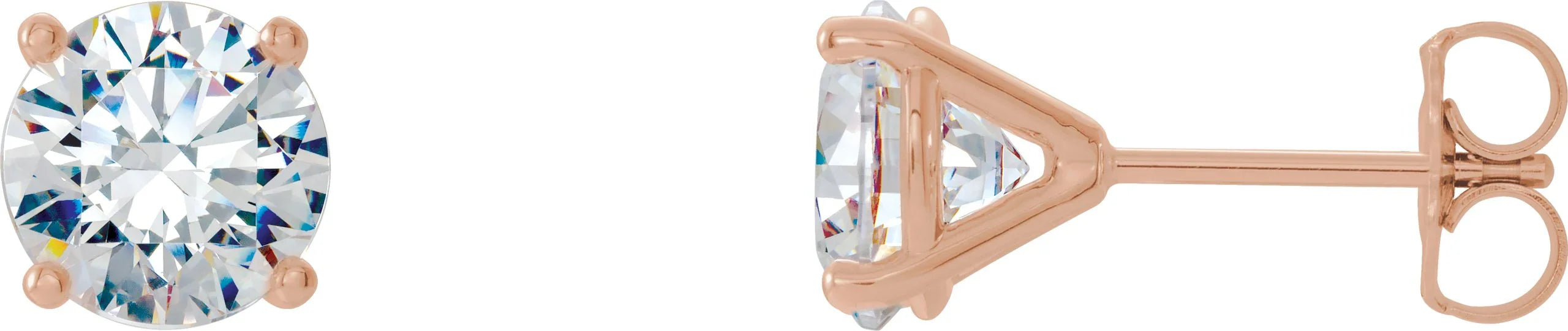 14K Rose 2 CTW Lab-Grown Diamond 4-Prong Stud Earrings 688850:LG644:P