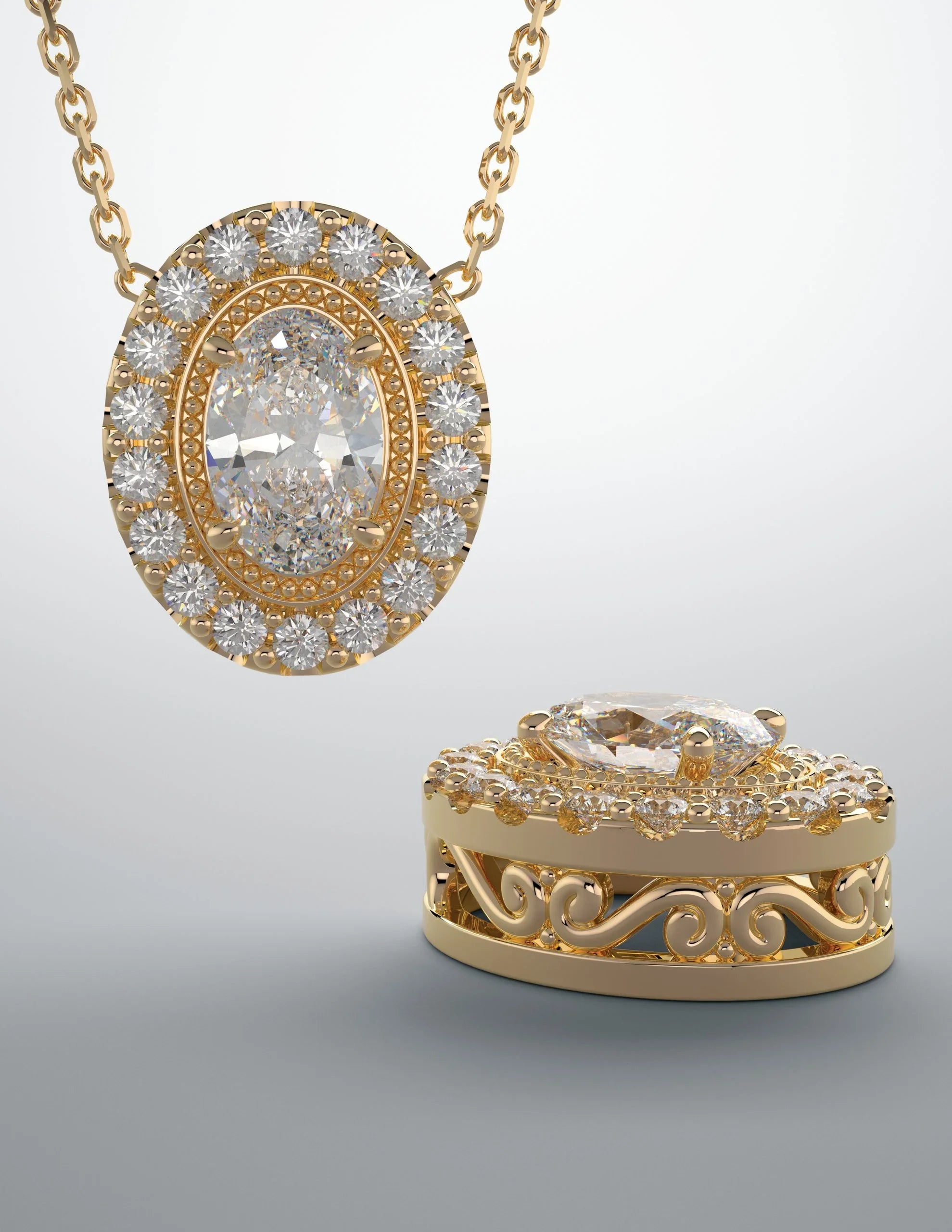 14K Rose 5/8 CTW Natural Diamond Pendant 86798:6002:P