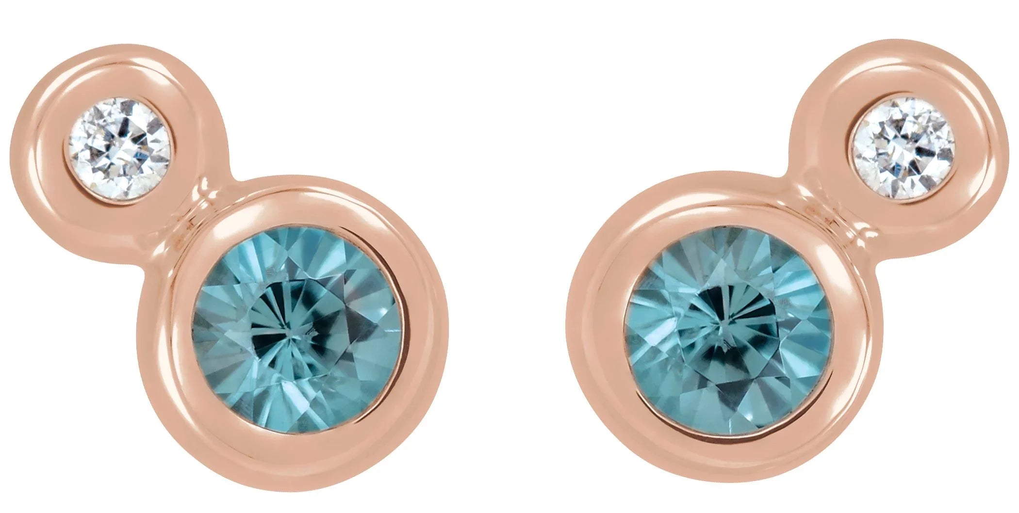 Blue Zircon and Diamond Earrings | Yumna Jewelers