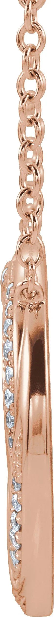 14K Rose 1/5 CTW Natural Diamond Circle 16-18" Necklace 653535:602:P