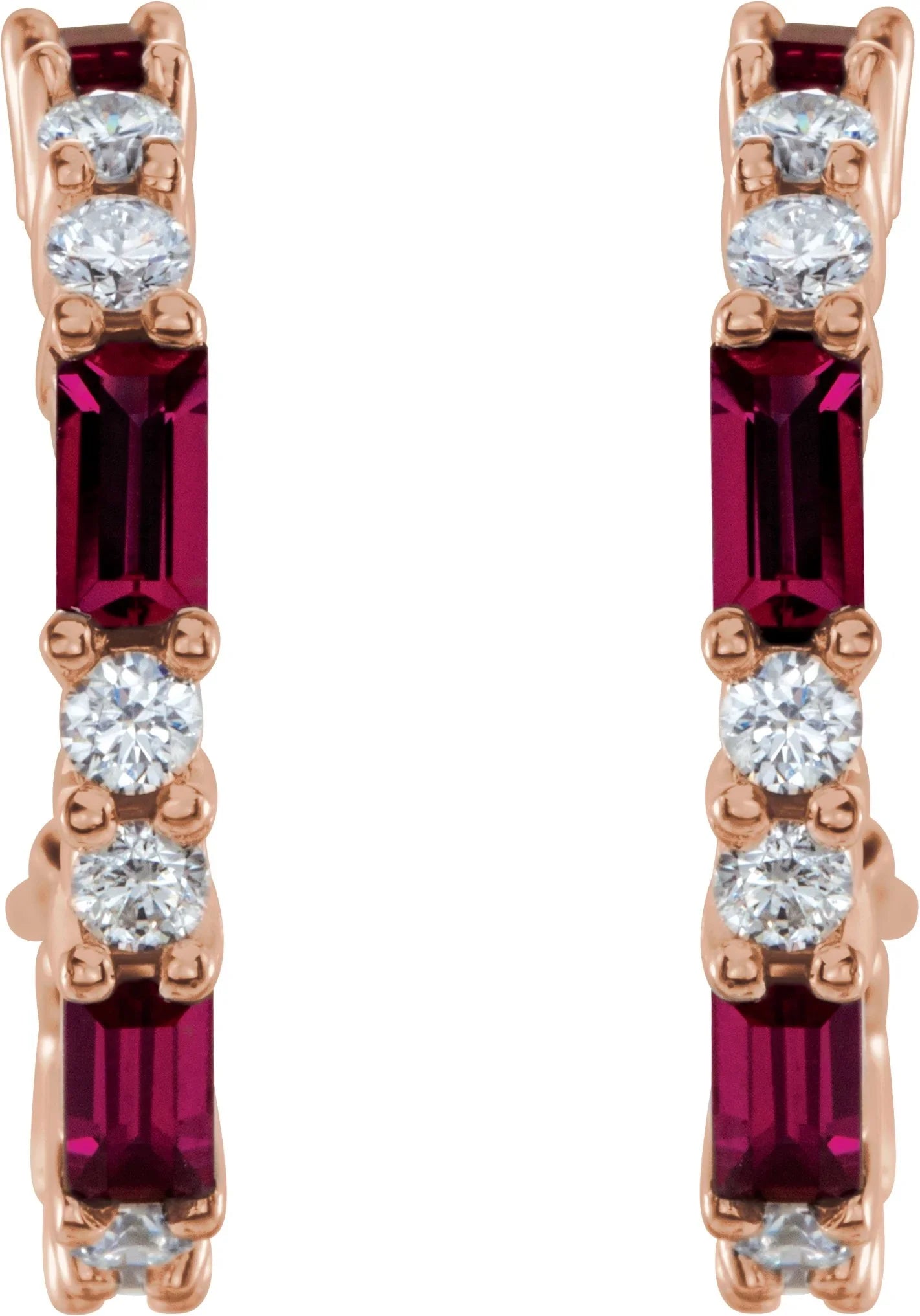 14K Rose Lab-Grown Ruby & 1/2 CTW Natural Diamond Earrings 86789:658:P