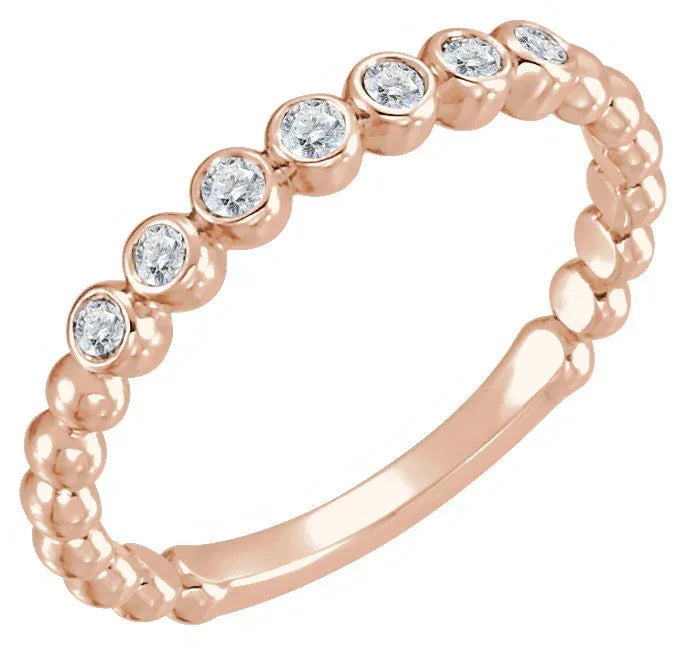 14K Rose 1/8 CTW Natural Diamond Stackable Ring 71813:608:P