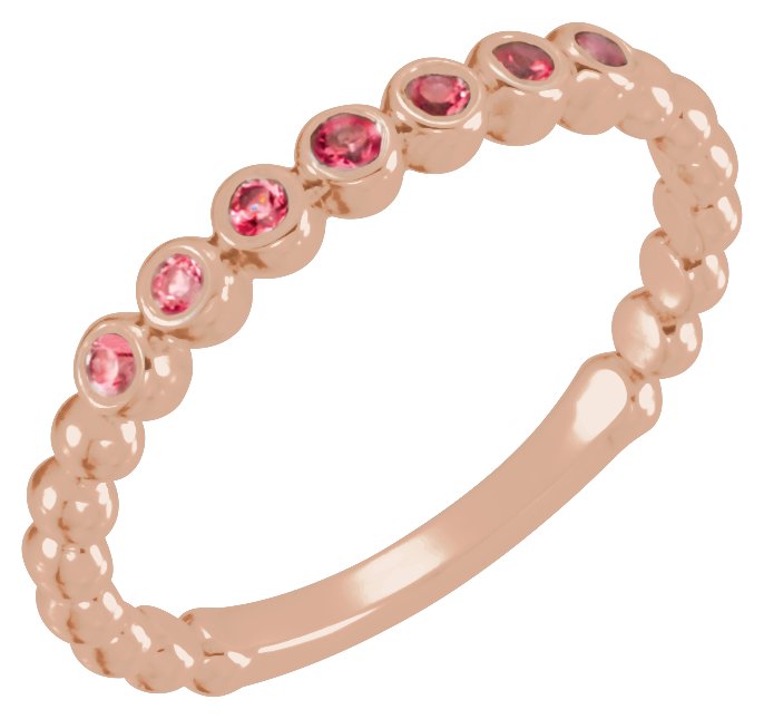 14K Rose Lab-Grown Ruby Stackable Ring 71813:622:P