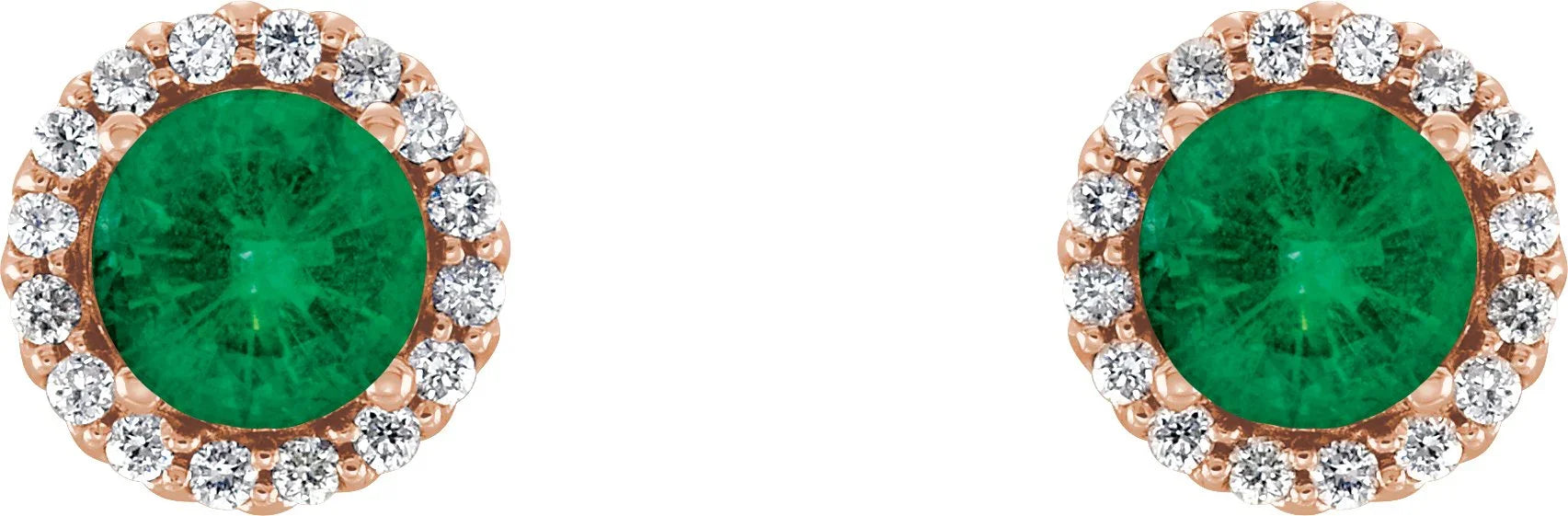 Emerald Diamond Rose Earrings | Yumna Jewelers