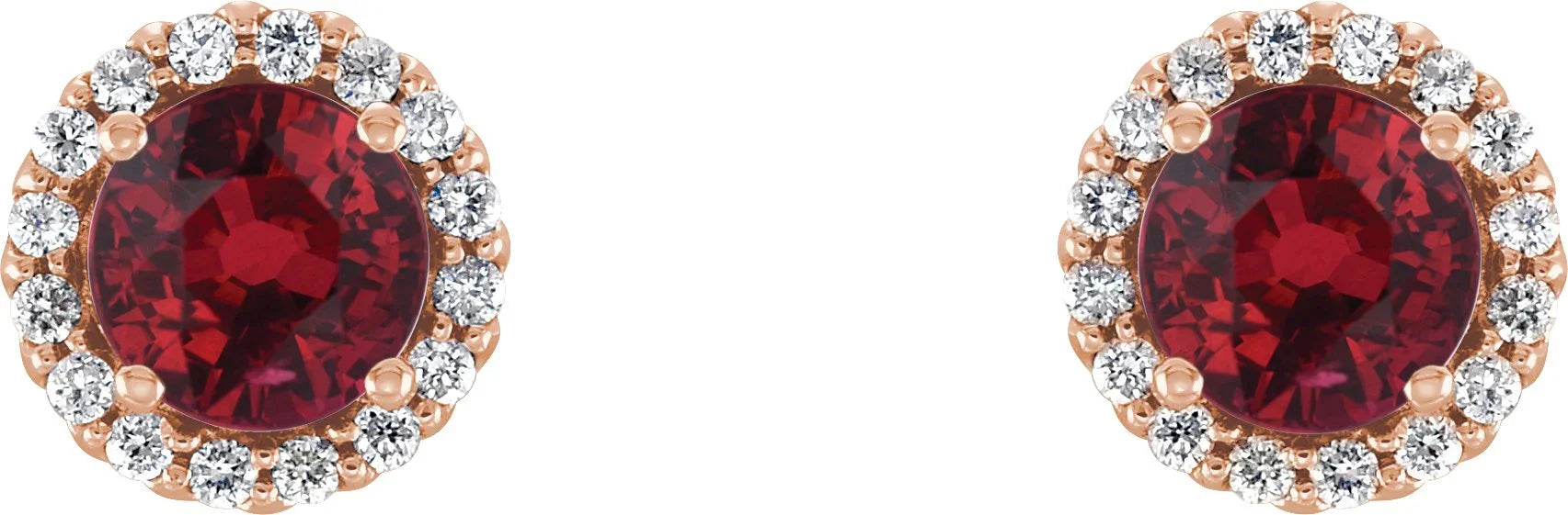 Round Ruby Diamond Earrings | Yumna Jewelers
