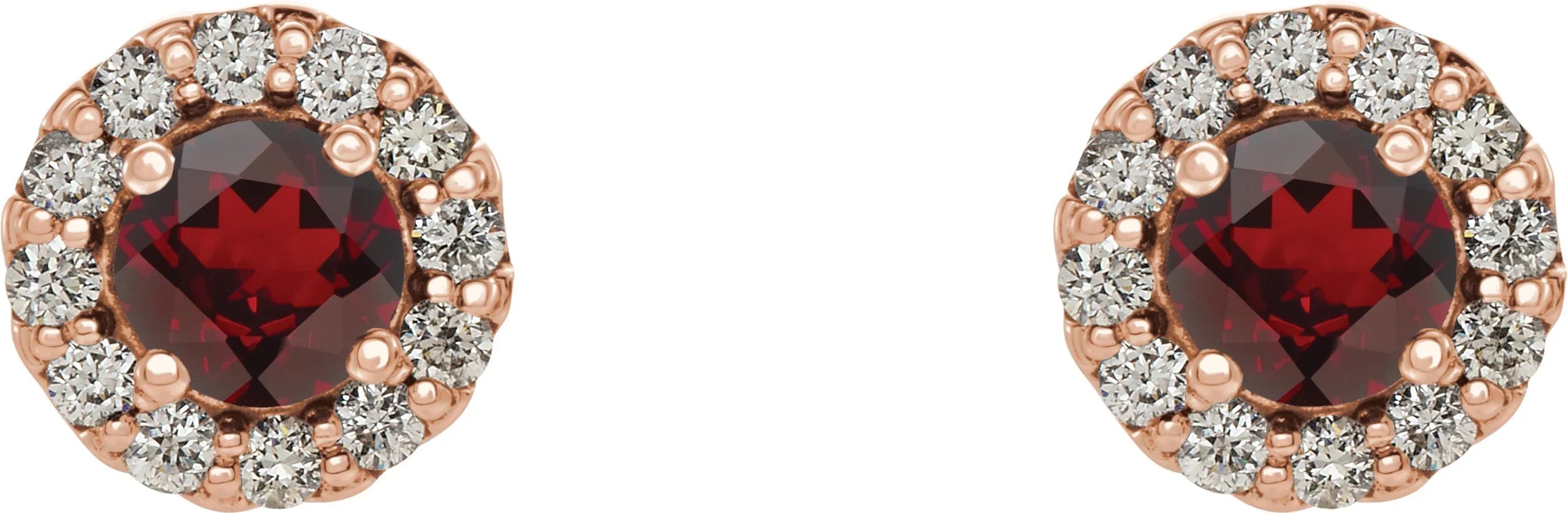 Mozambique Garnet and Diamond Earrings | Yumna Jewelers