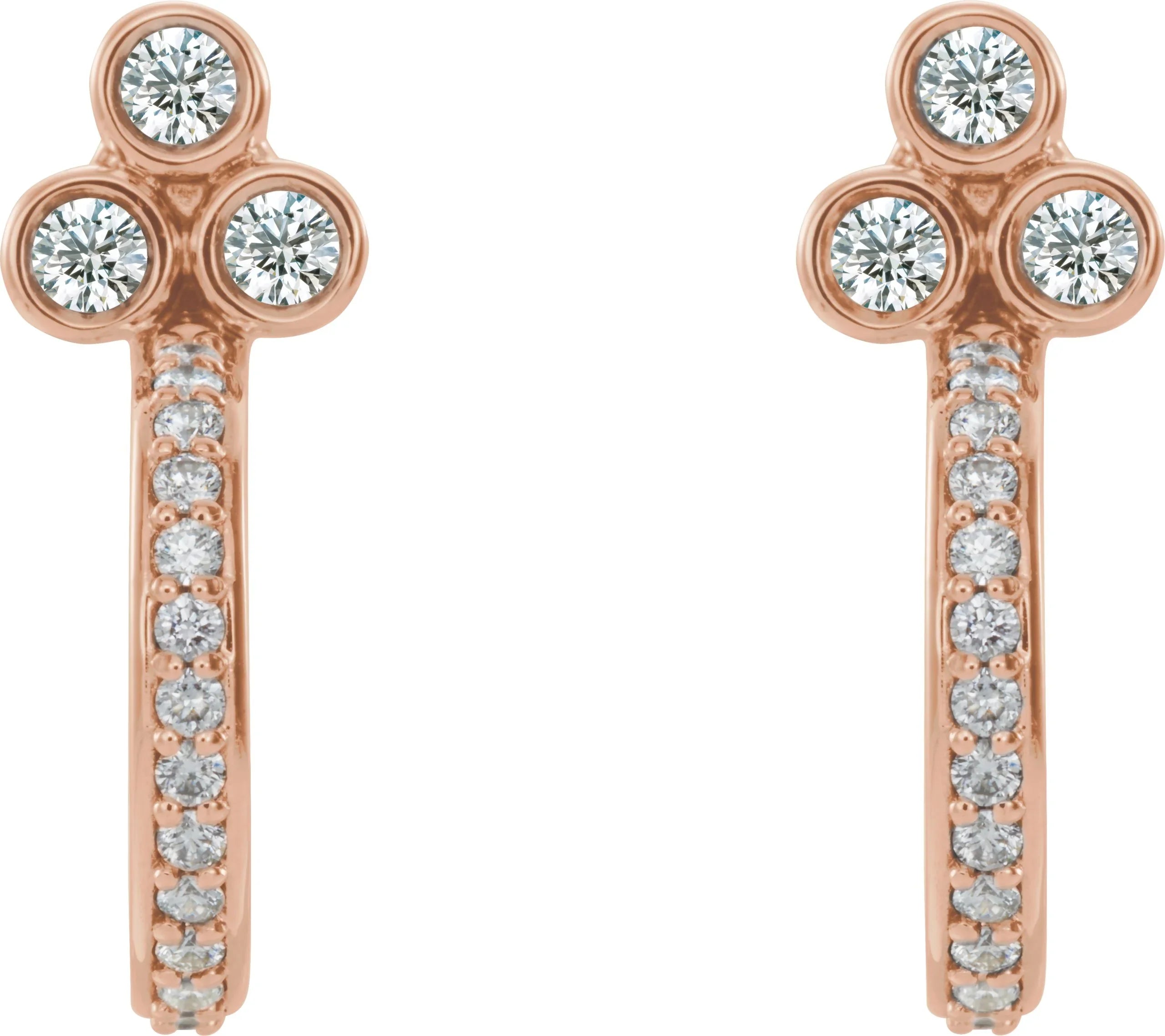 Natural Diamond Hoop Earrings | Yumna Jewelers