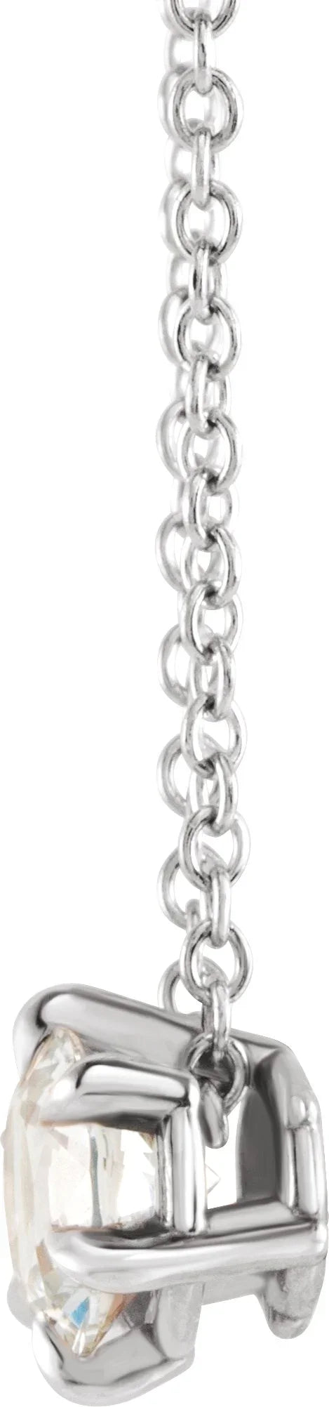 14K Rose 1/4 CT Natural Diamond Solitaire 16-18" Necklace 87126:6051:P