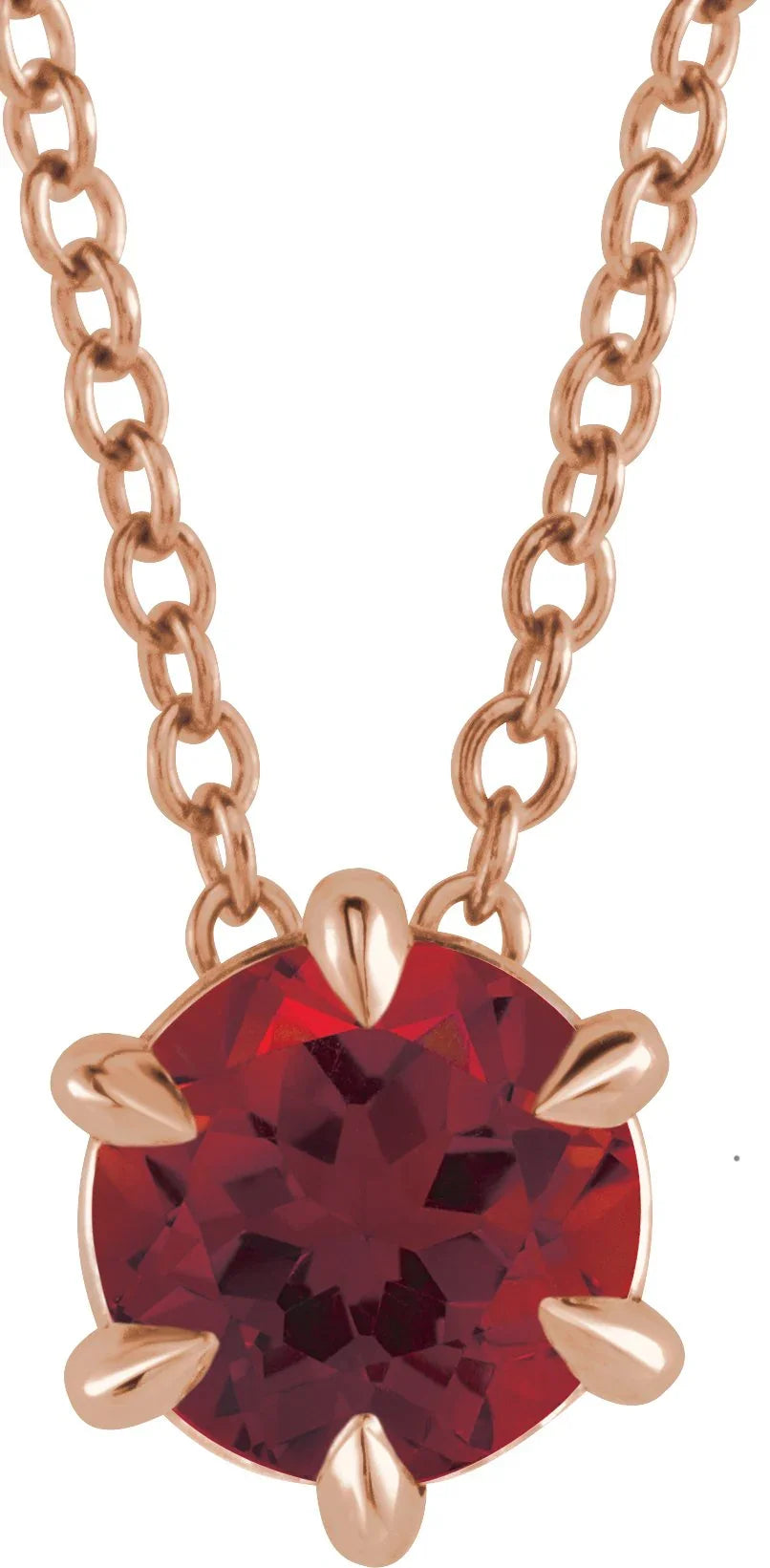 14K Rose Mozambique Garnet Necklace | Yumna Jewelers
