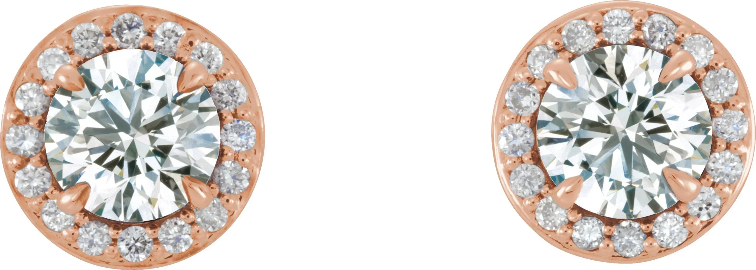 14K Rose 1 CTW Natural Diamond Halo-Style Earrings 86458:6042:P