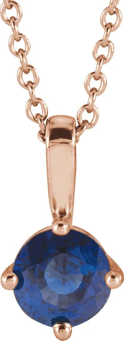 Natural Blue Sapphire Necklace | 16-18" Necklace | Yumna Jewelers