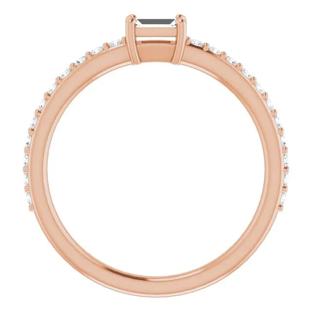 Straight Baguette Diamond Ring | Yumna Jewelers