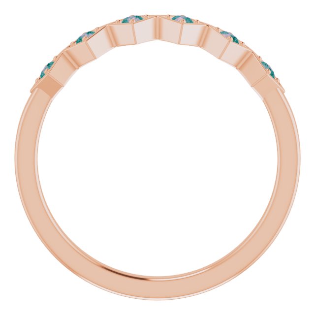 14K Rose Natural Alexandrite Stackable Ring 71888:637:P