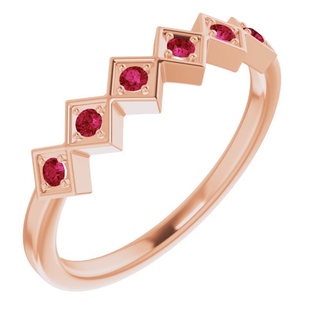 14K Rose Lab-Grown Ruby Stackable Ring 71888:647:P