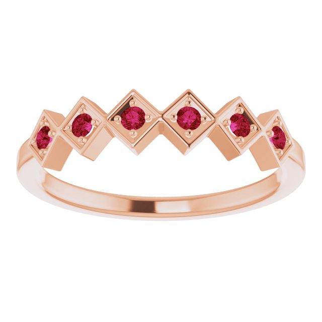 14K Rose Lab-Grown Ruby Stackable Ring 71888:647:P