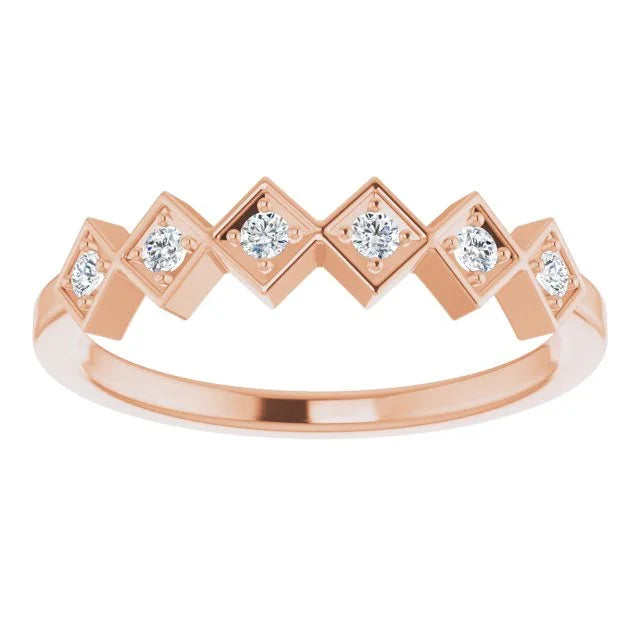 14K Rose 1/8 CTW Natural Diamond Stackable Ring 71888:622:P