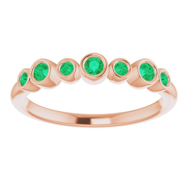 14K Rose Natural Emerald Bezel-Set Ring 71844:627:P