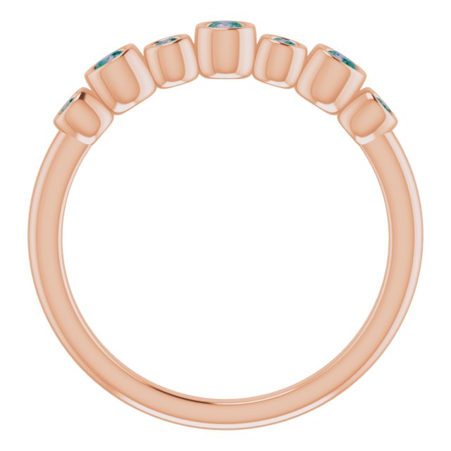 14K Rose Natural Alexandrite Bezel-Set Ring 71844:667:P