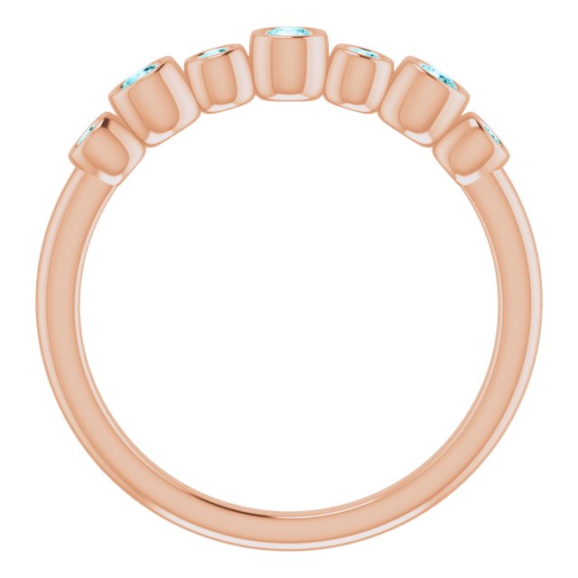 14K Rose Natural Blue Zircon Bezel-Set Ring 71844:662:P