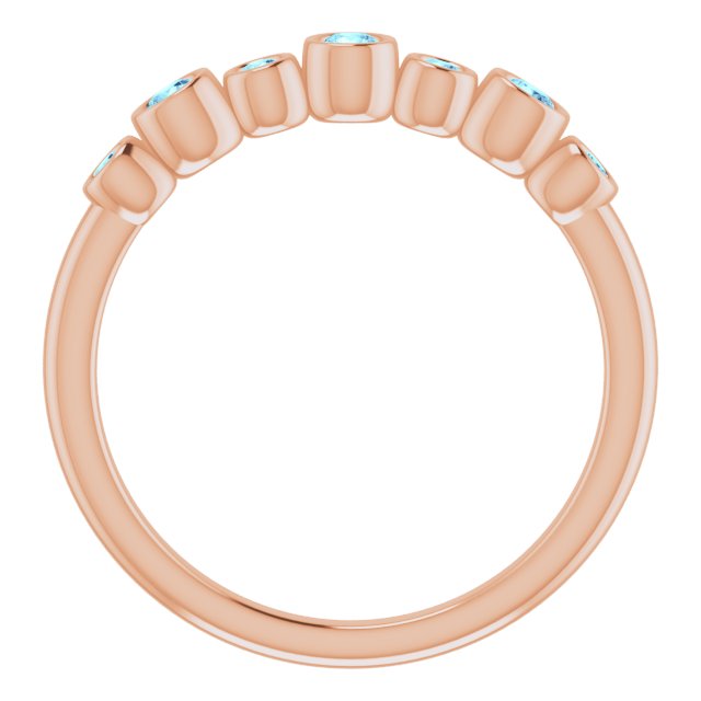 14K Rose Natural Aquamarine Bezel-Set Ring 71844:617:P