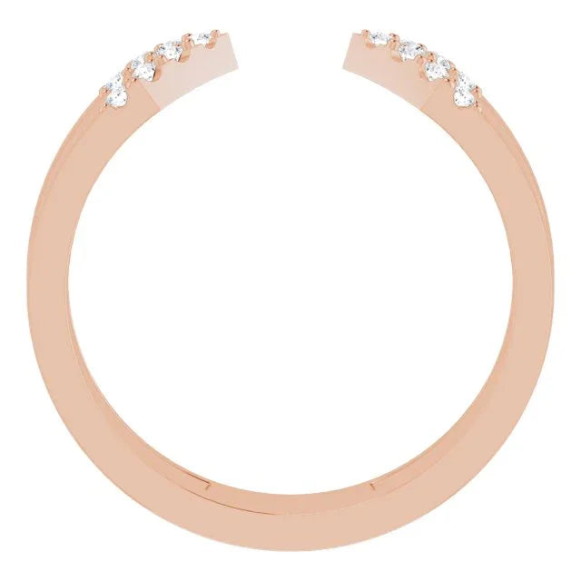 14K Rose 1/8 CTW Natural Diamond Geometric Ring 122922:604:P