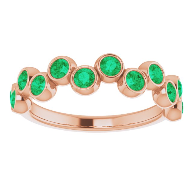 14K Rose Natural Emerald Bezel-Set Ring 71894:627:P