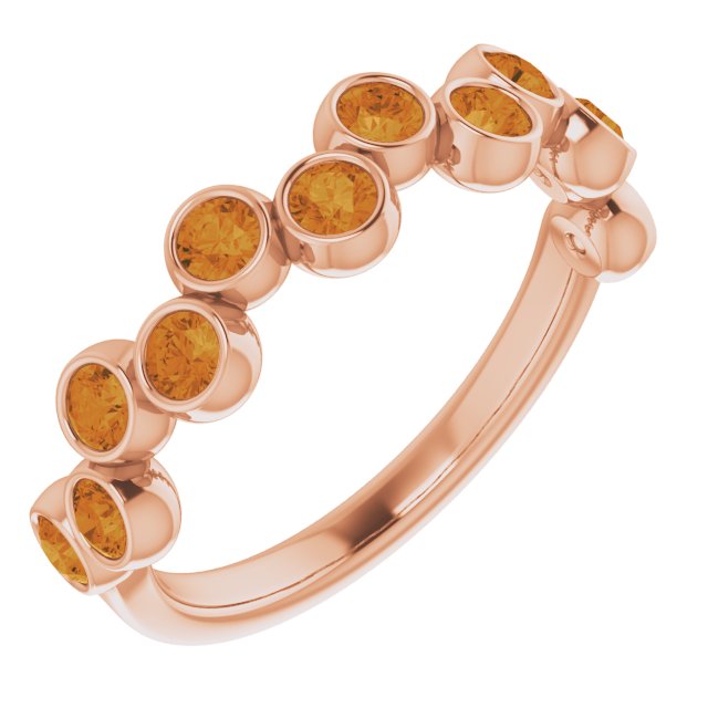 14K Rose Natural Citrine Bezel-Set Ring 71894:672:P