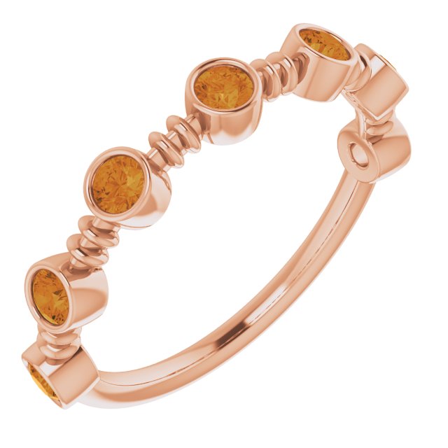 14K Rose Natural Citrine Bezel-Set Ring 71895:672:P