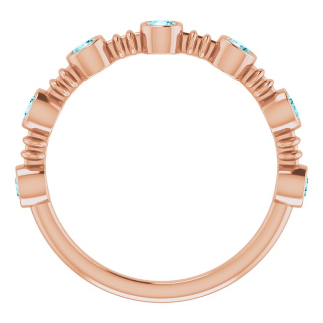 14K Rose Natural Blue Zircon Bezel-Set Ring 71895:677:P