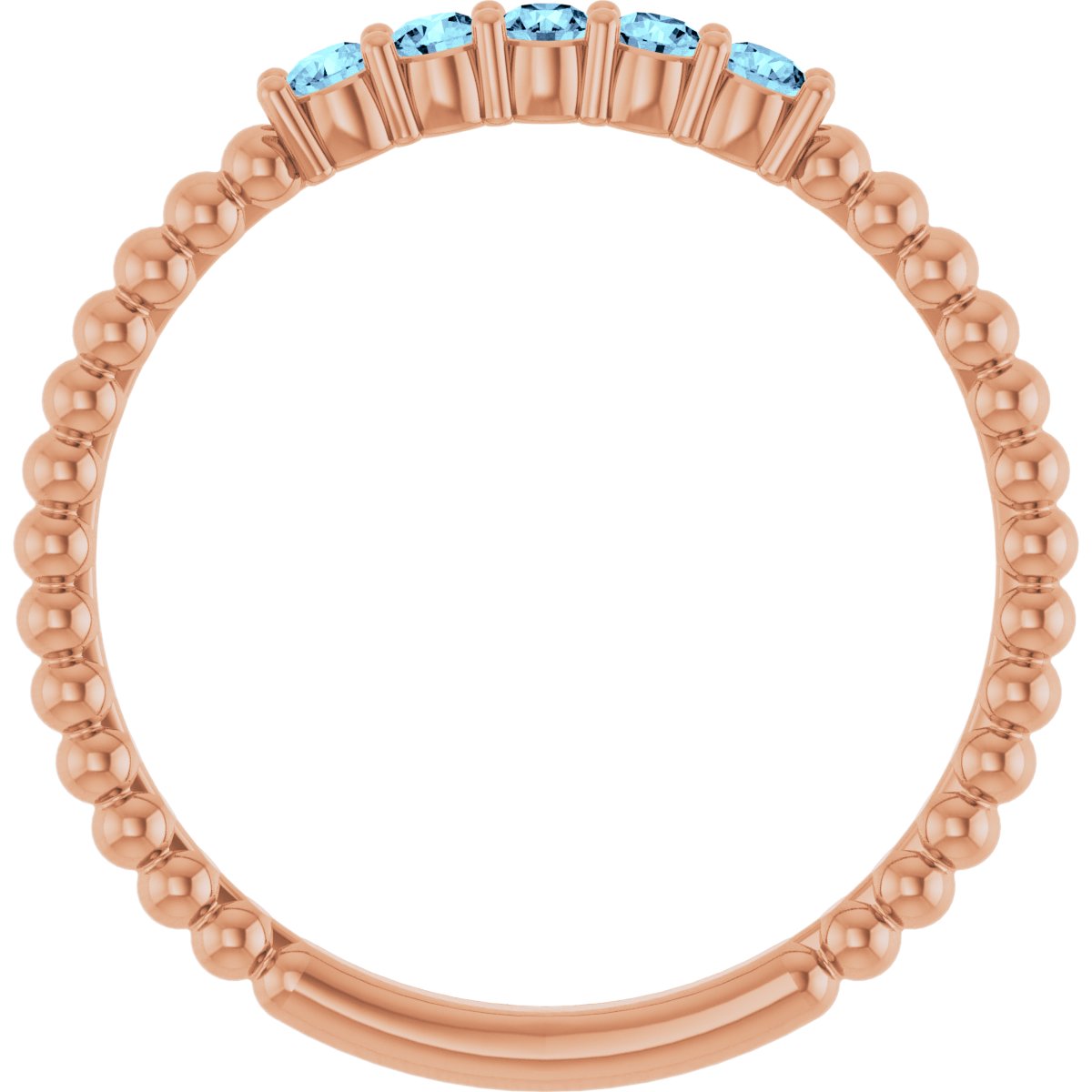 14K Rose Natural Aquamarine Stackable Ring 71927:602:P