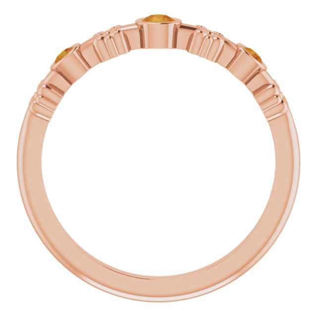 14K Rose Natural Citrine Bezel-Set Ring 71924:677:P